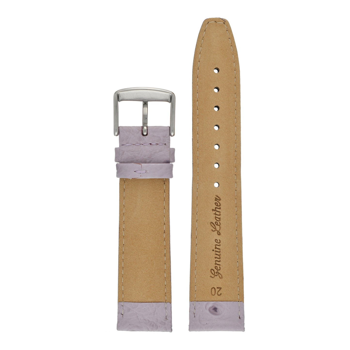 Vibrant Ostrich Grain Leather Watch Strap