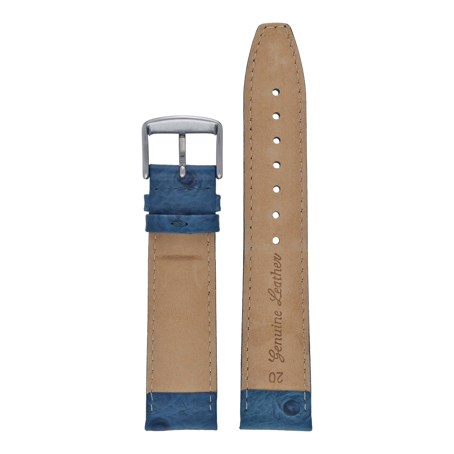 Vibrant Ostrich Grain Leather Watch Strap