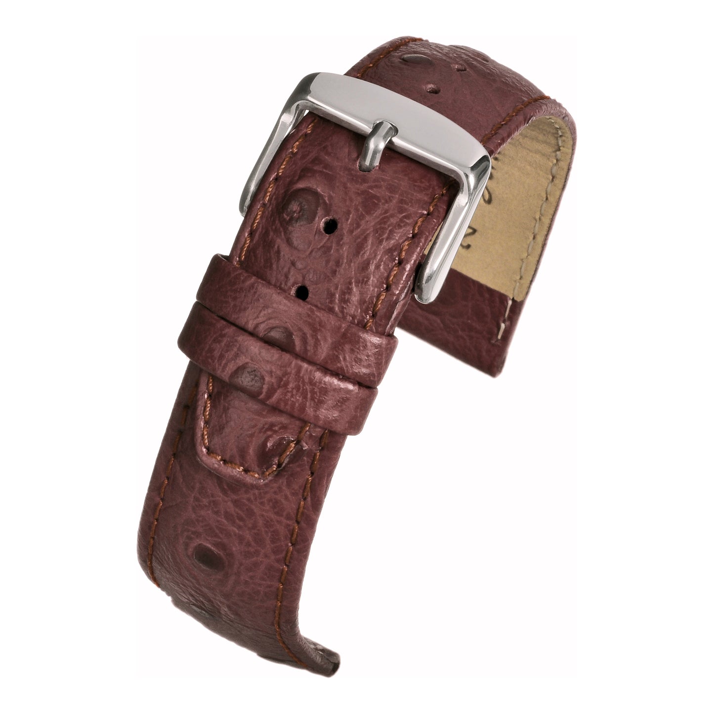 Vibrant Ostrich Grain Leather Watch Strap