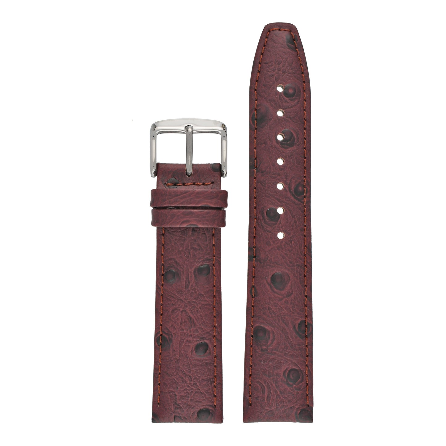 Vibrant Ostrich Grain Leather Watch Strap