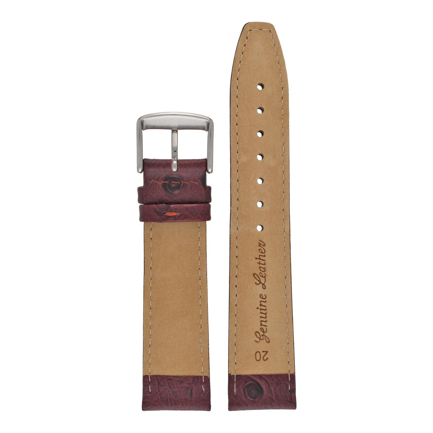 Vibrant Ostrich Grain Leather Watch Strap