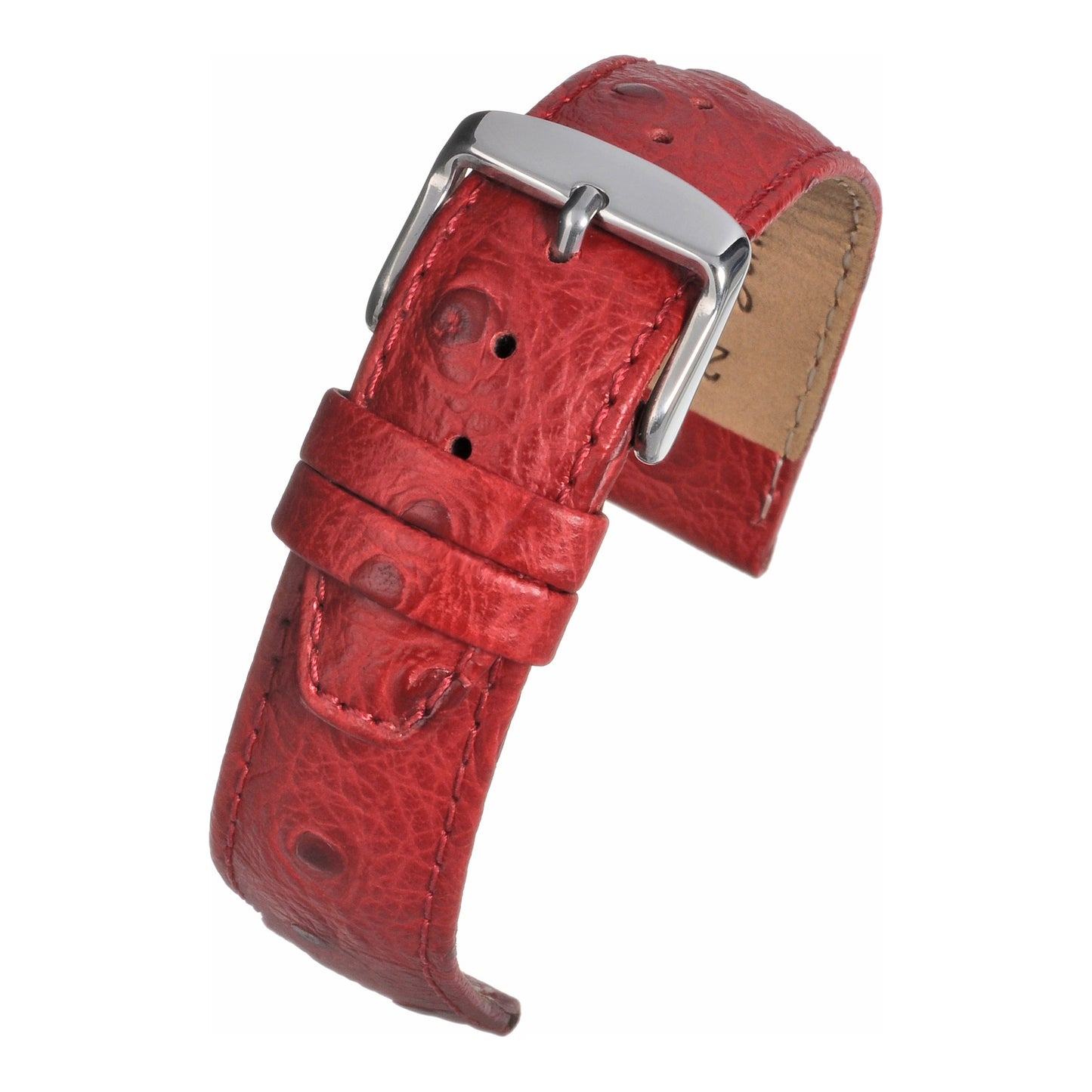 Vibrant Ostrich Grain Leather Watch Strap