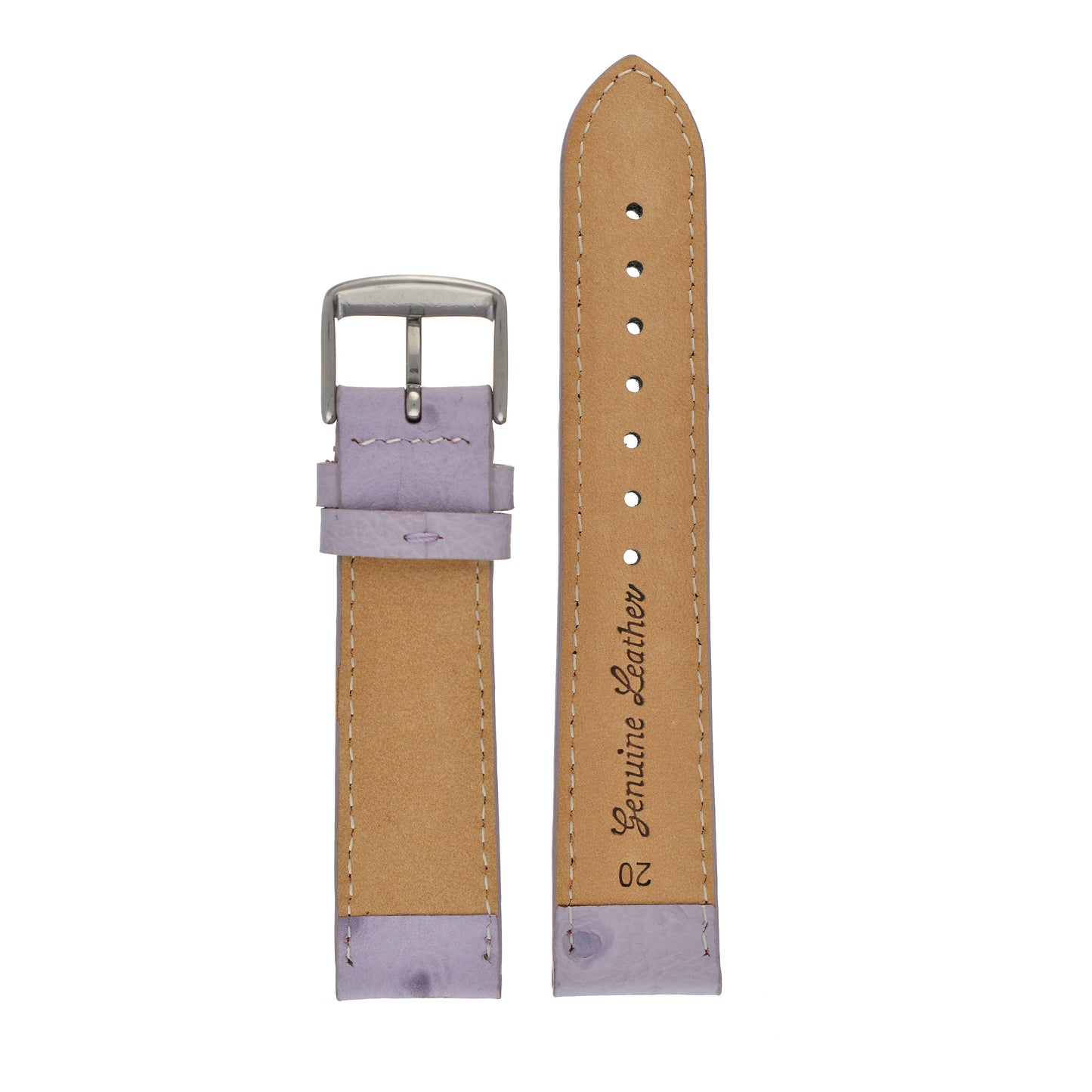 Vibrant Ostrich Grain Leather Watch Strap