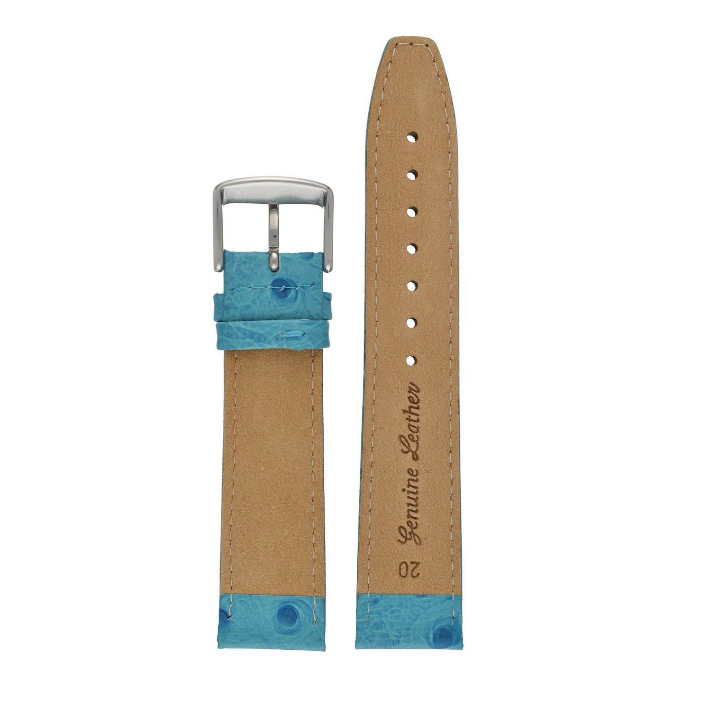 Vibrant Ostrich Grain Leather Watch Strap