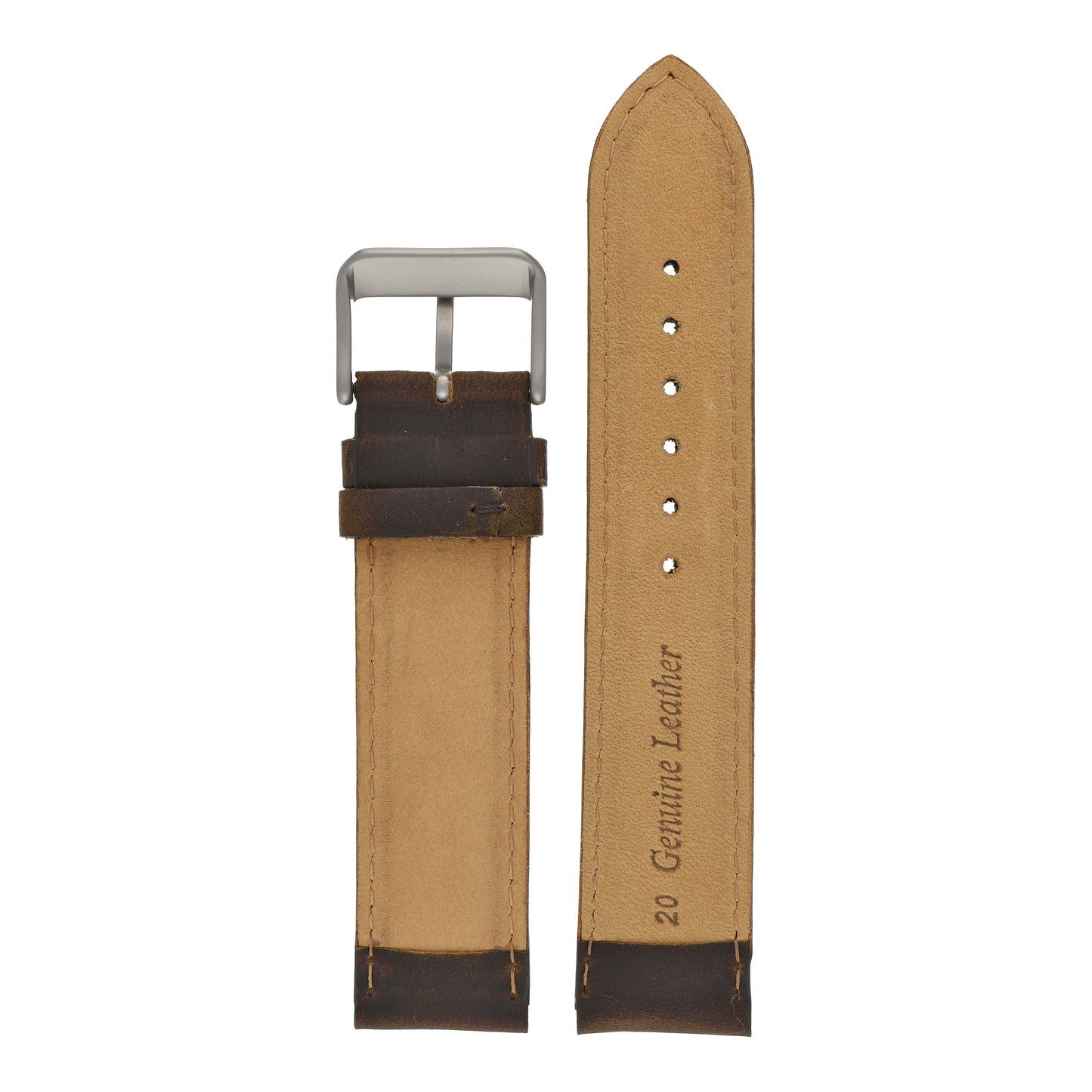 Vintage Heavy Padded Leather Watch Strap