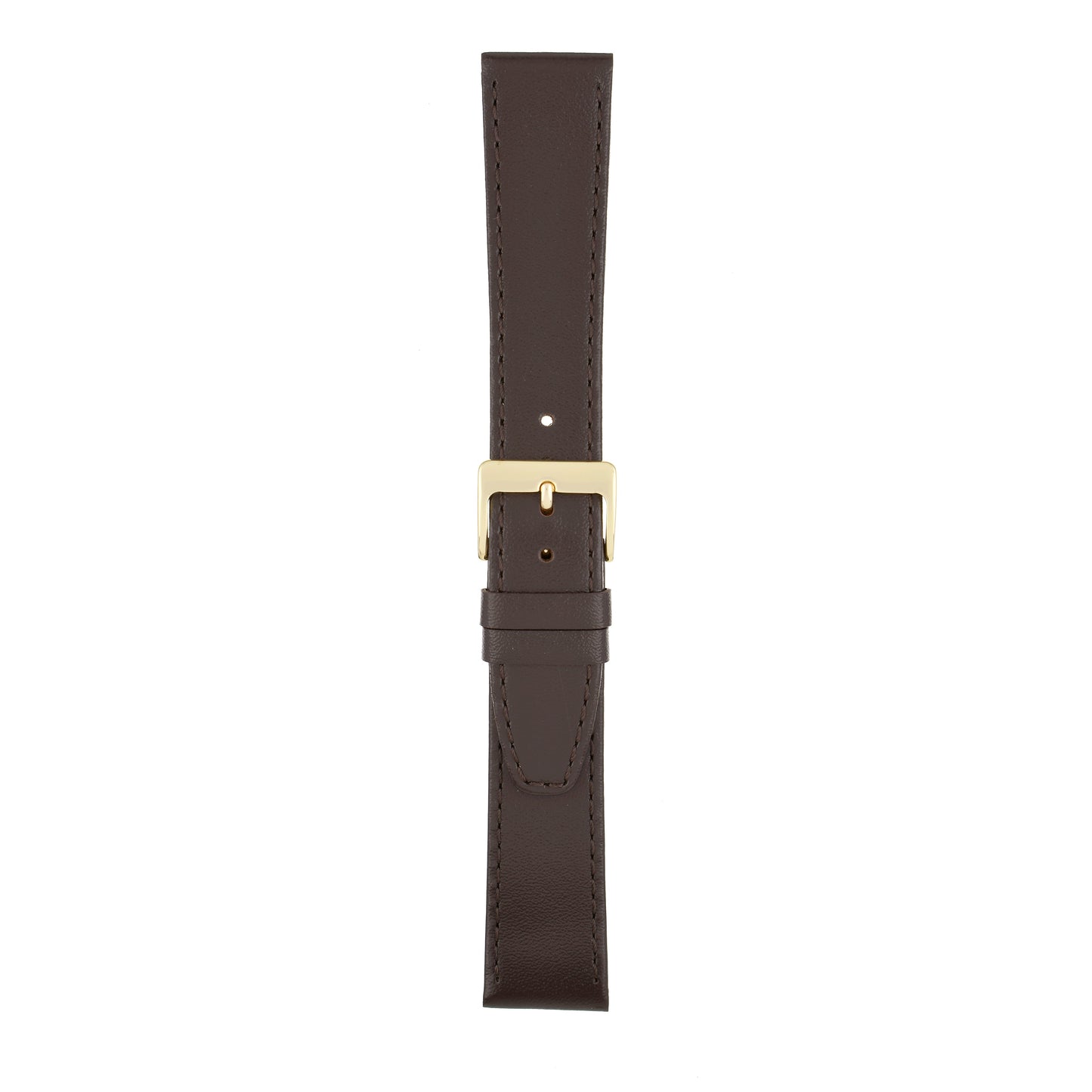 Tan Plain Stitched Calf Leather Watch Strap — joined view