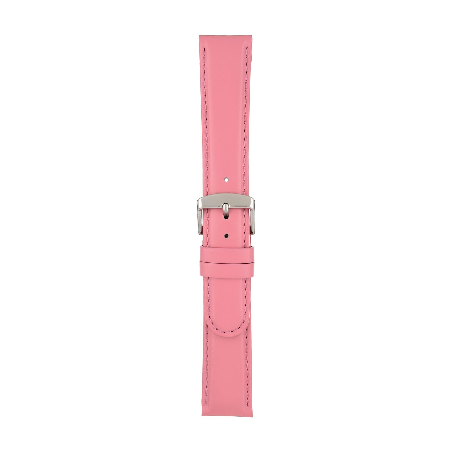 Pink Padded Stitched Leather Watch Strap — joined view