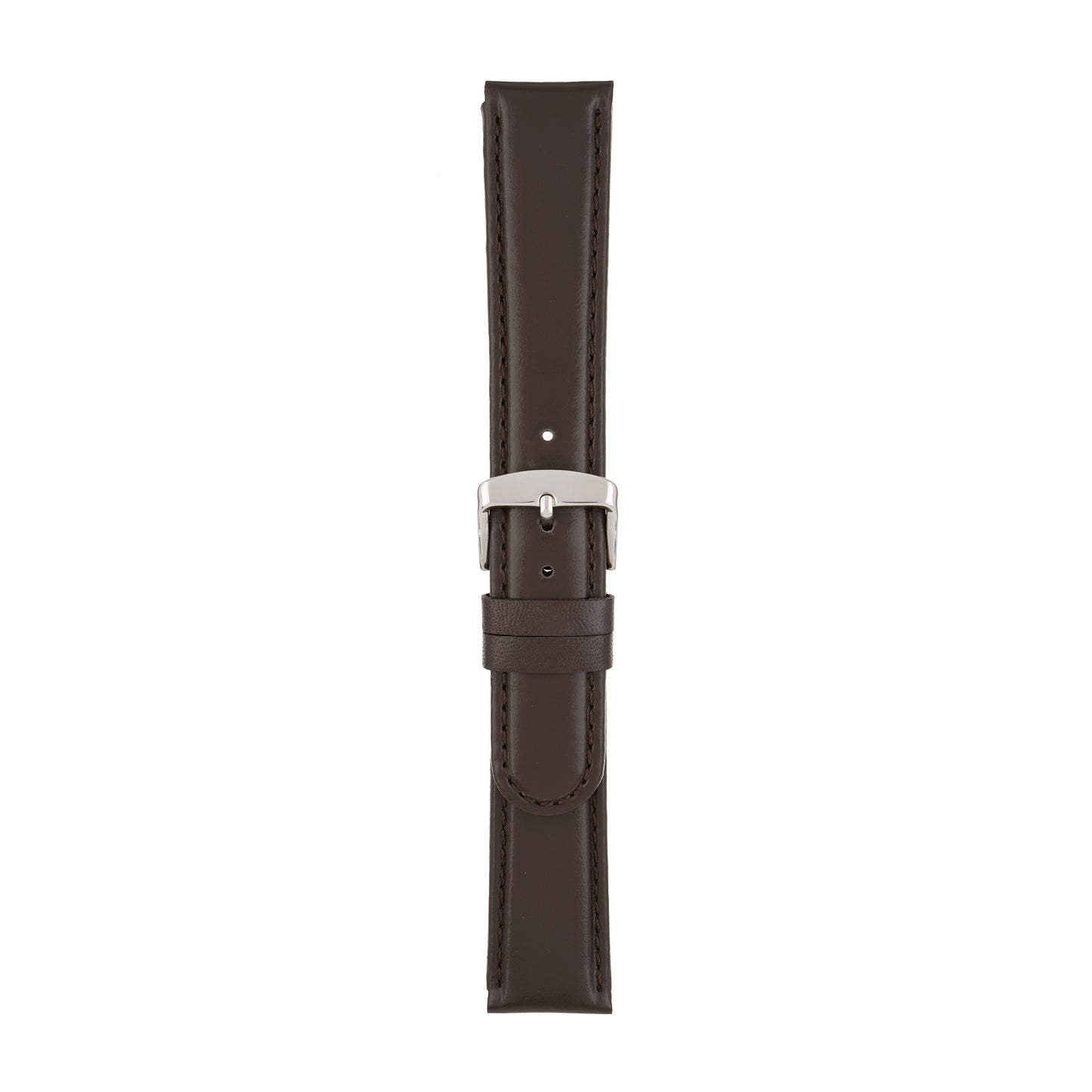 Tan Padded Stitched Leather Watch Strap — joined view