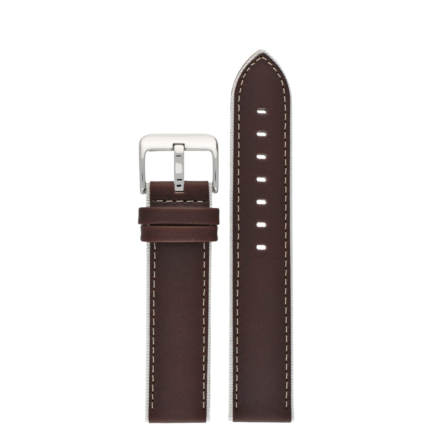 Contrasting Trim Leather Watch Strap