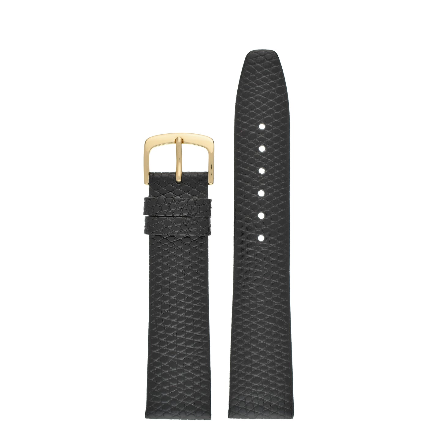 Flat Lizard Grain Leather Watch Strap