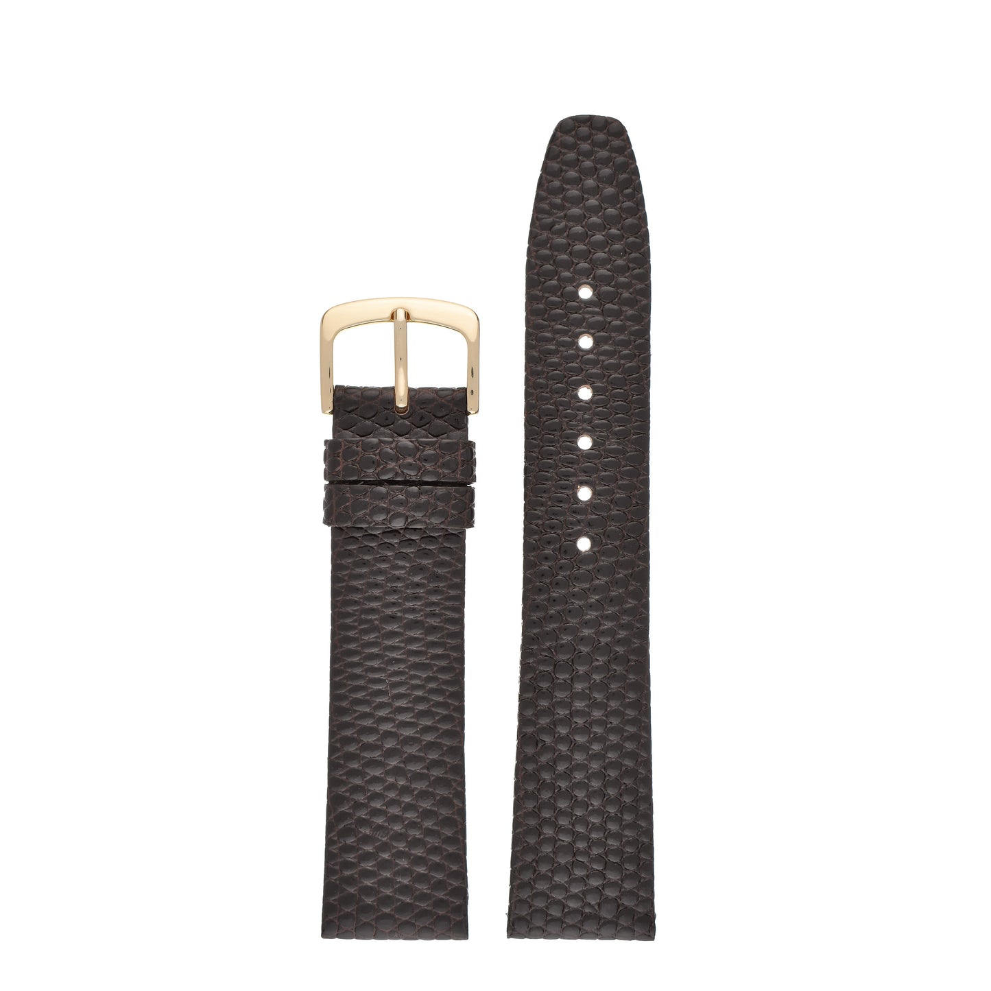 Flat Lizard Grain Leather Watch Strap