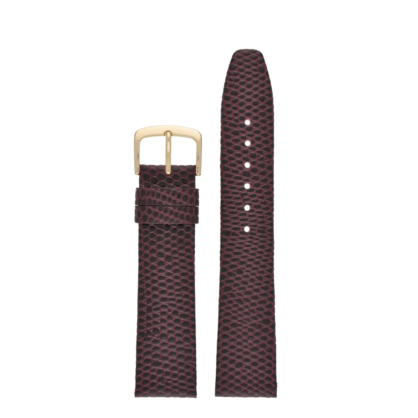 Flat Lizard Grain Leather Watch Strap