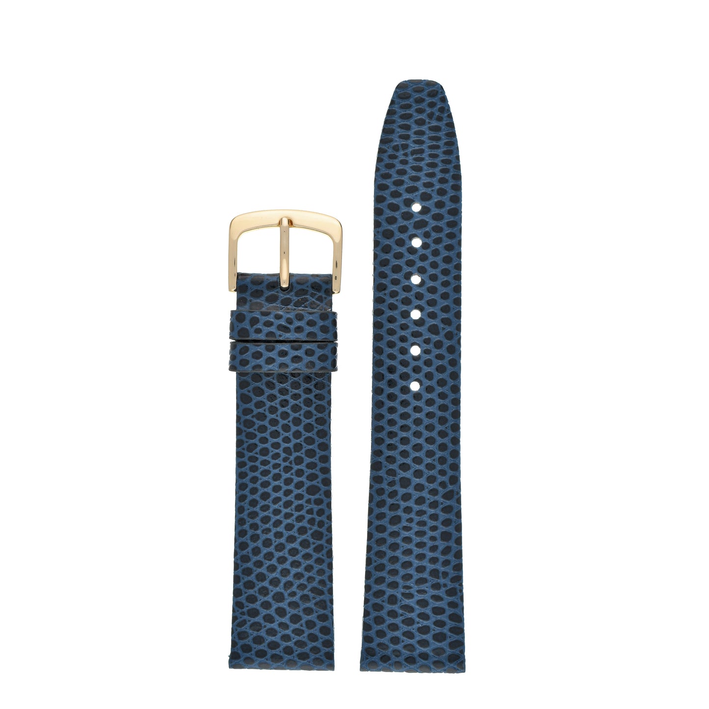 Flat Lizard Grain Leather Watch Strap