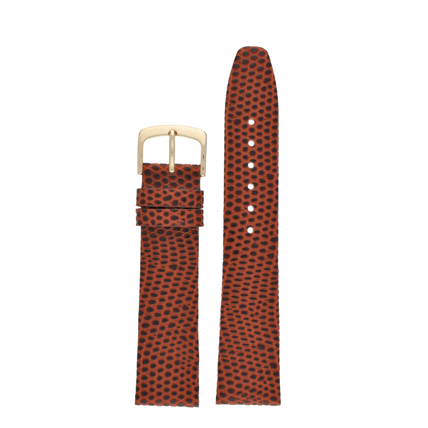 Flat Lizard Grain Leather Watch Strap