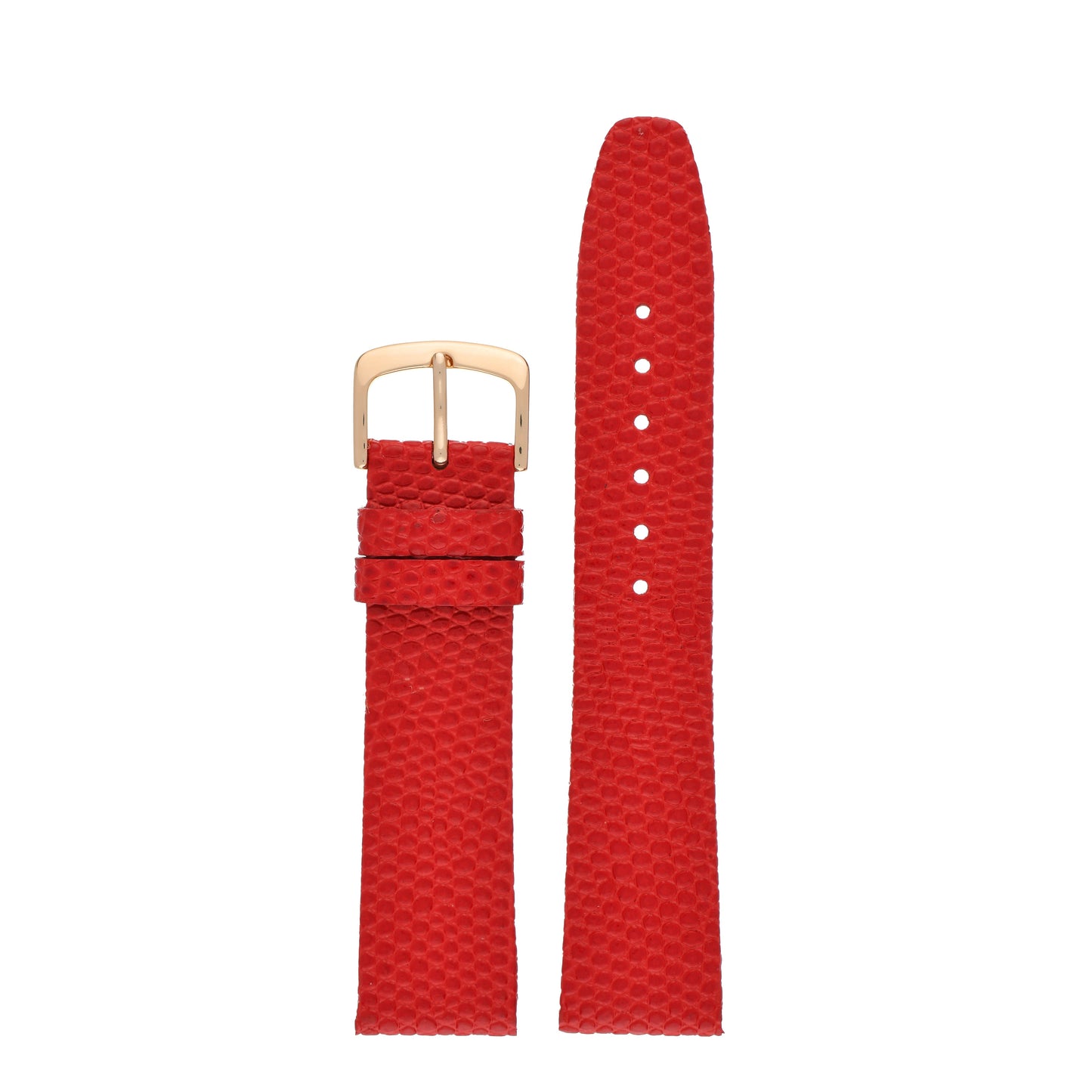 Flat Lizard Grain Leather Watch Strap