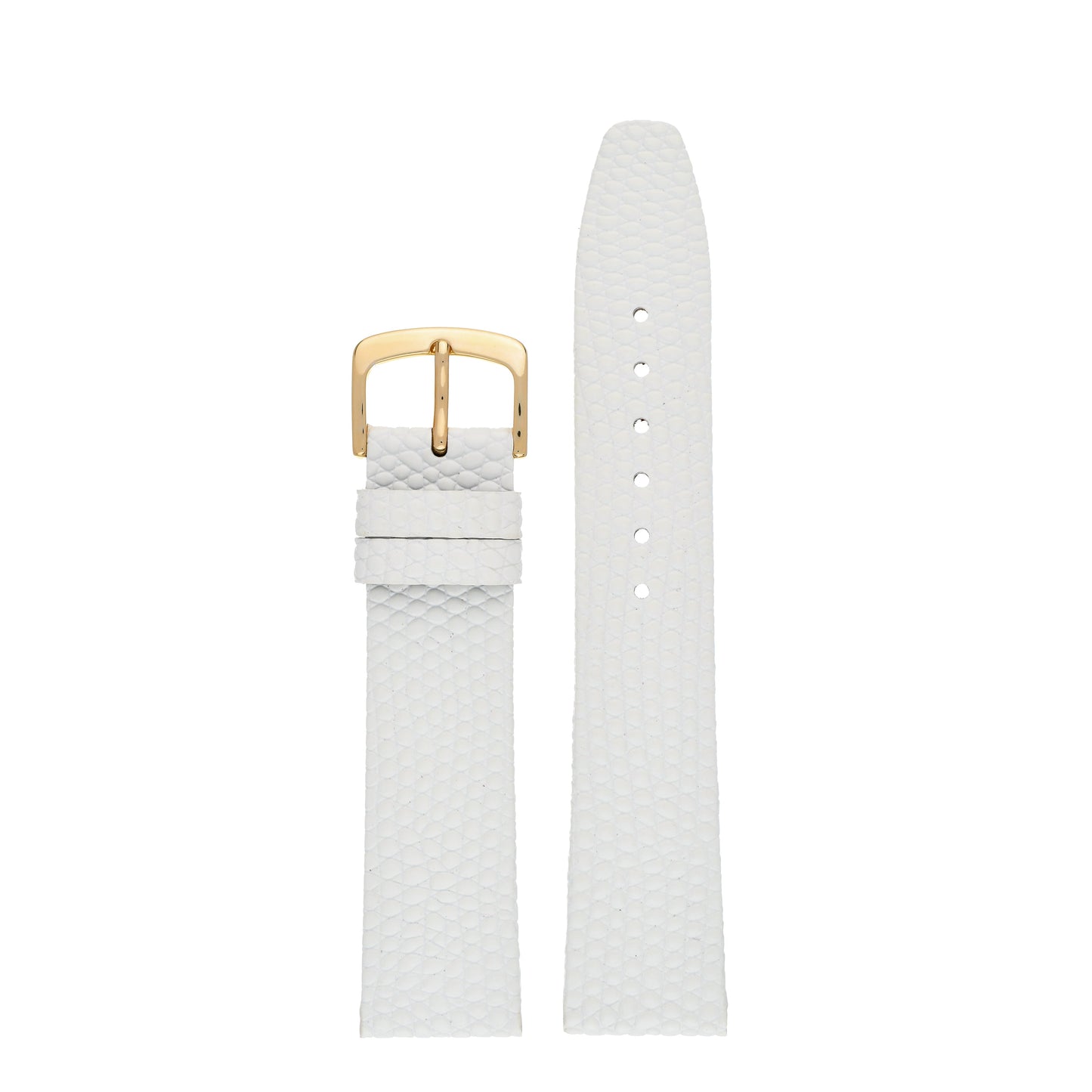 Flat Lizard Grain Leather Watch Strap