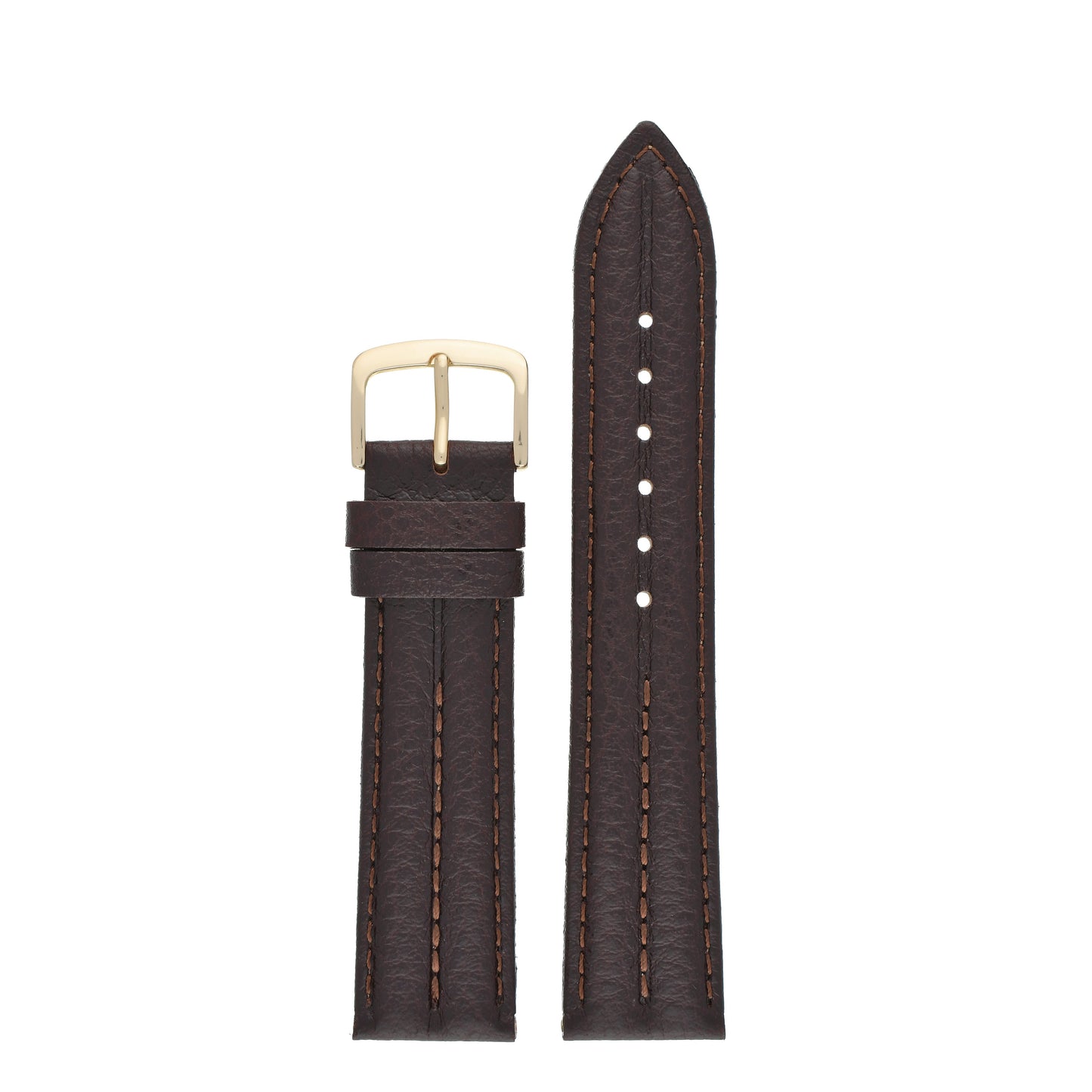 Double Ridged Padded Leather Watch Strap