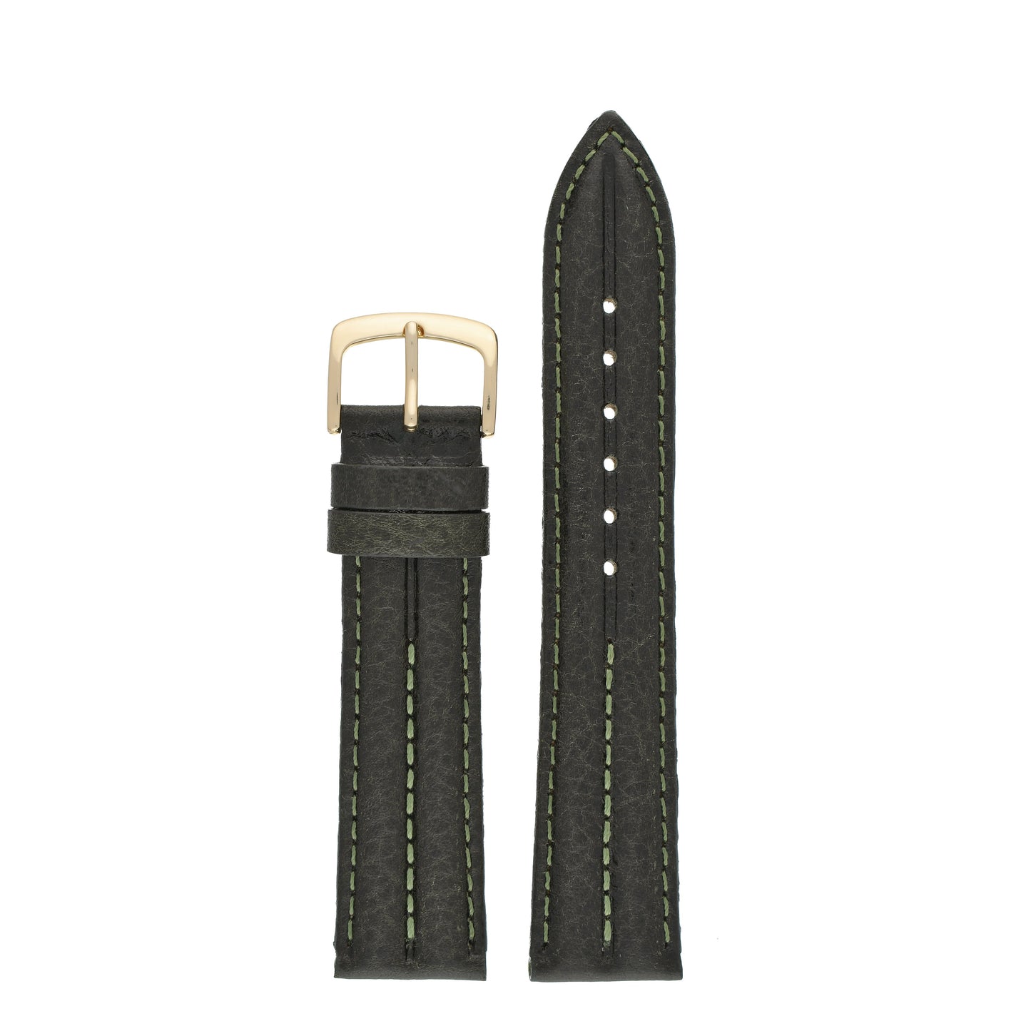 Double Ridged Padded Leather Watch Strap