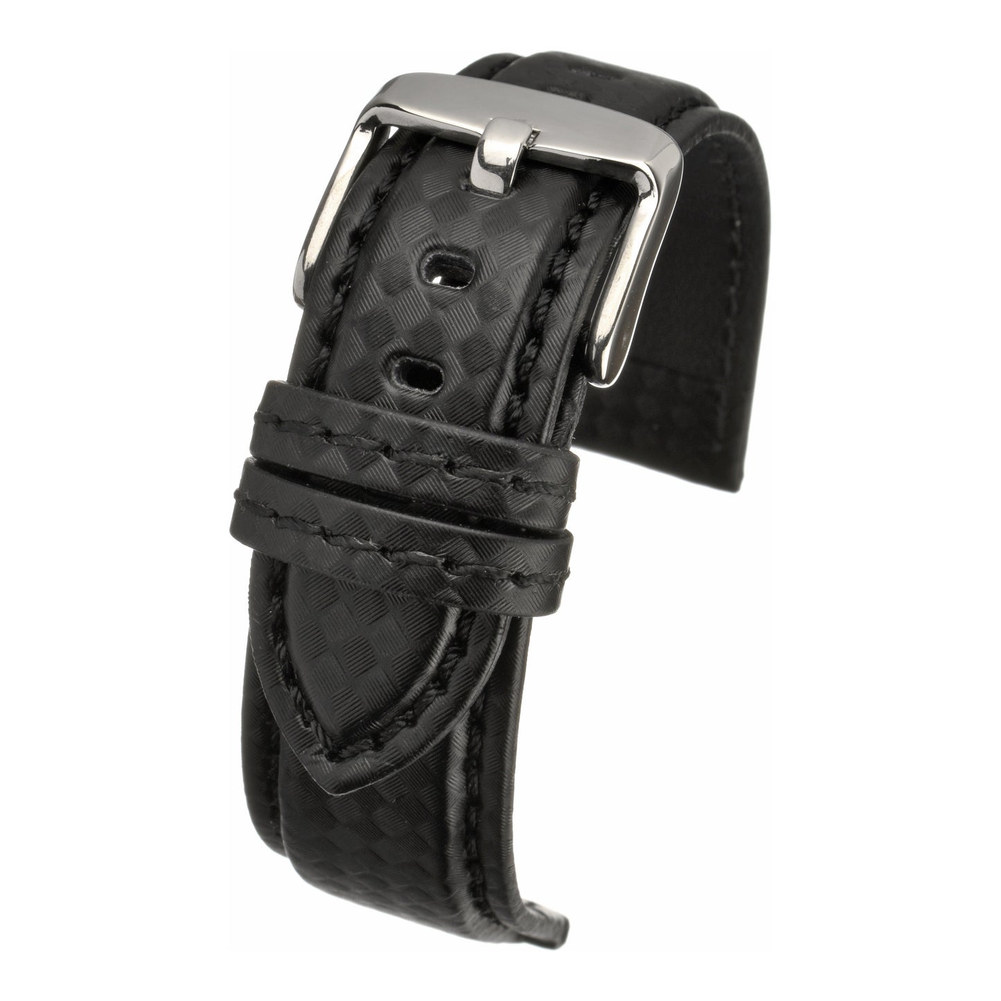 Water Resistant Carbon Leather Watch Strap