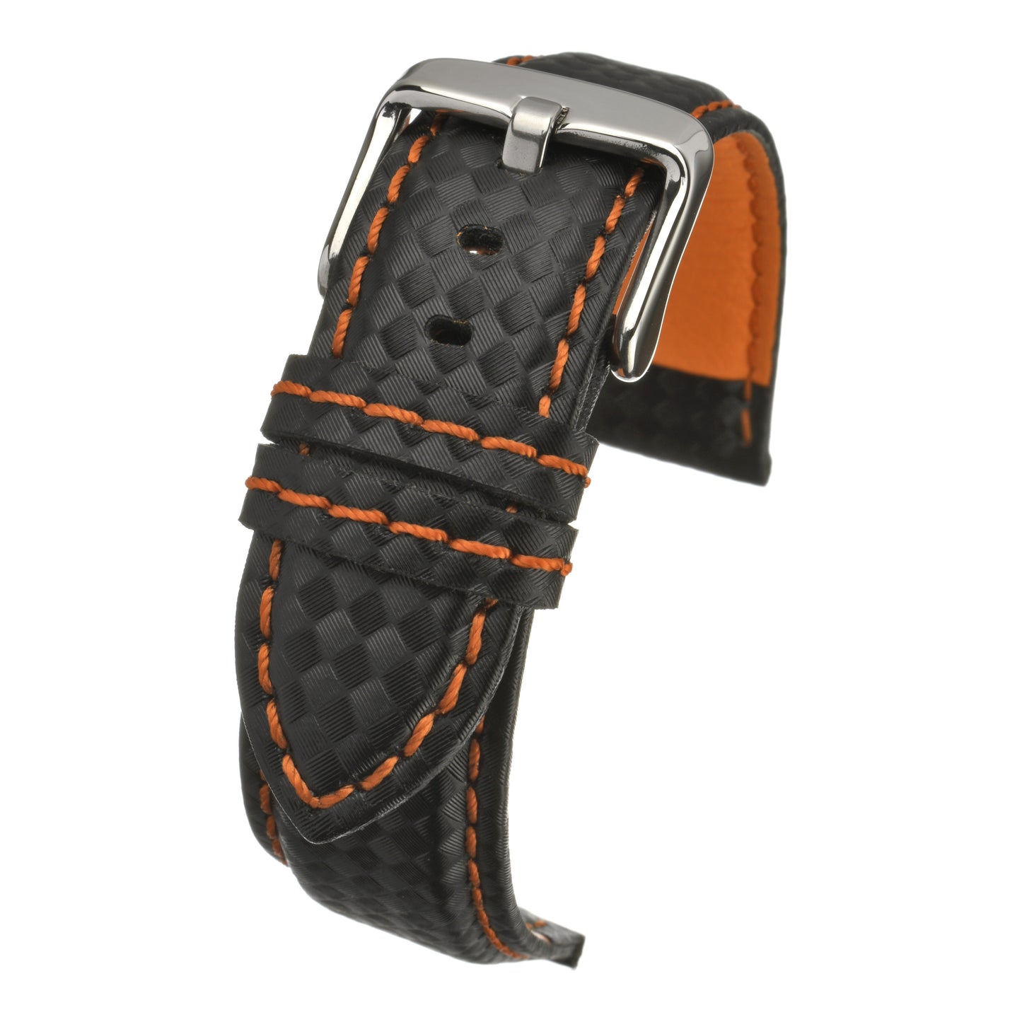 Water Resistant Carbon Leather Watch Strap