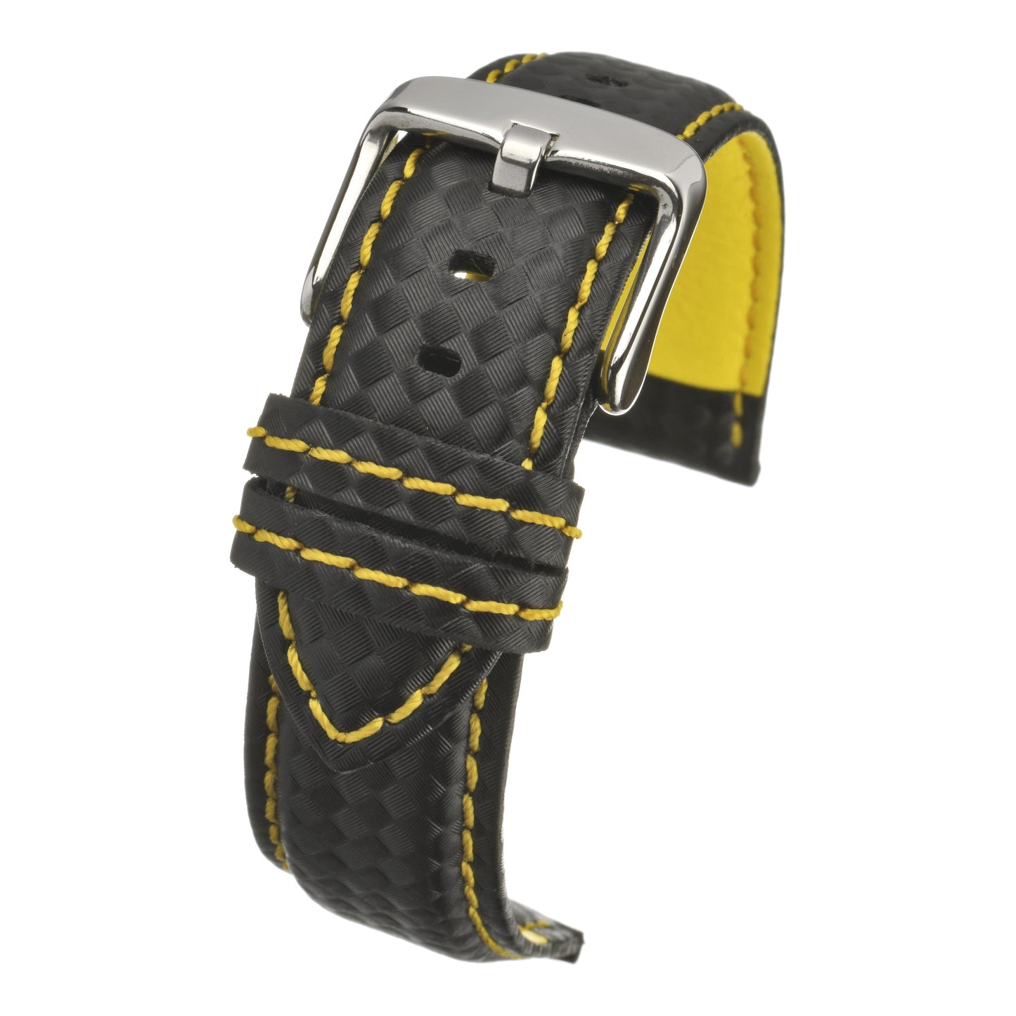 Water Resistant Carbon Leather Watch Strap