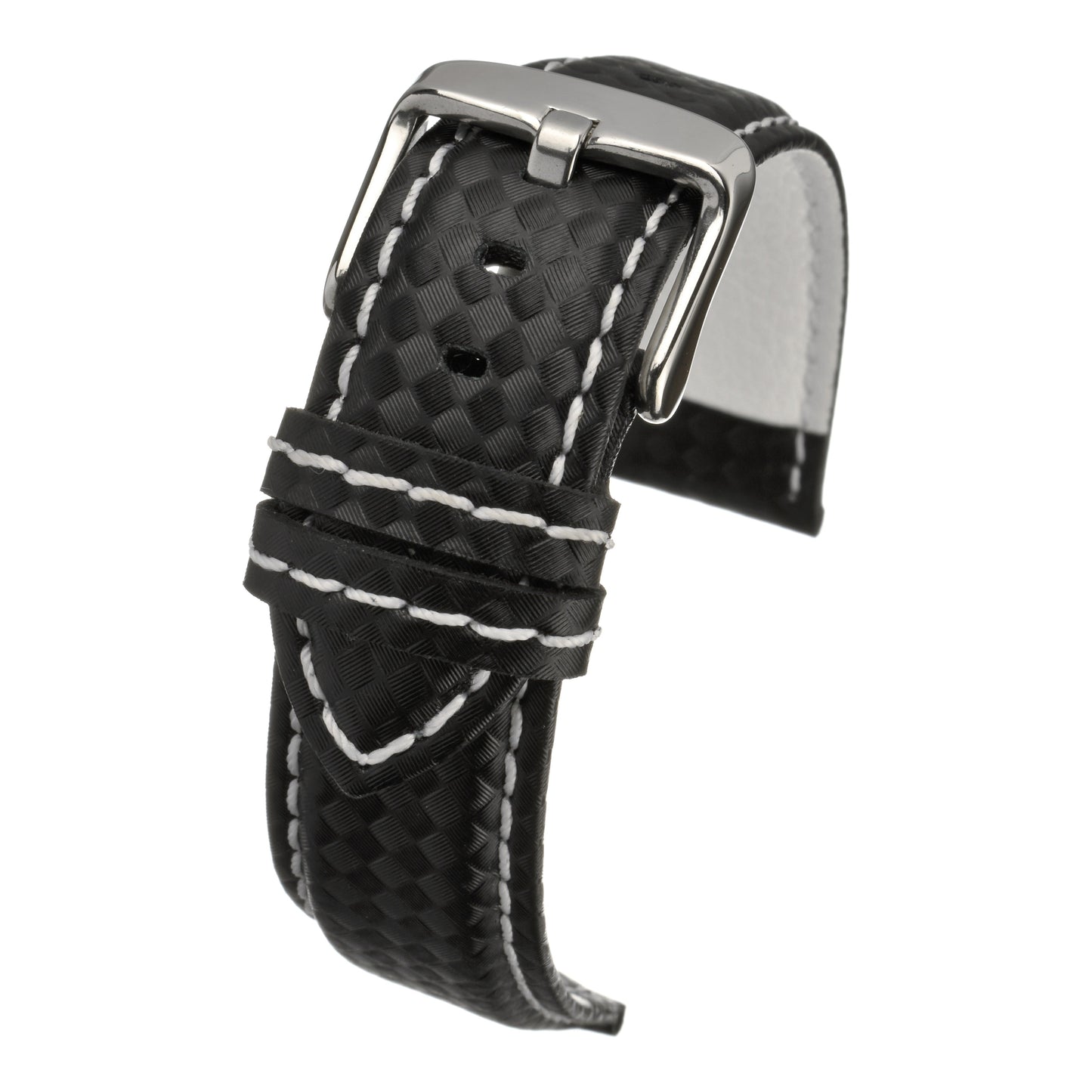 Water Resistant Carbon Leather Watch Strap