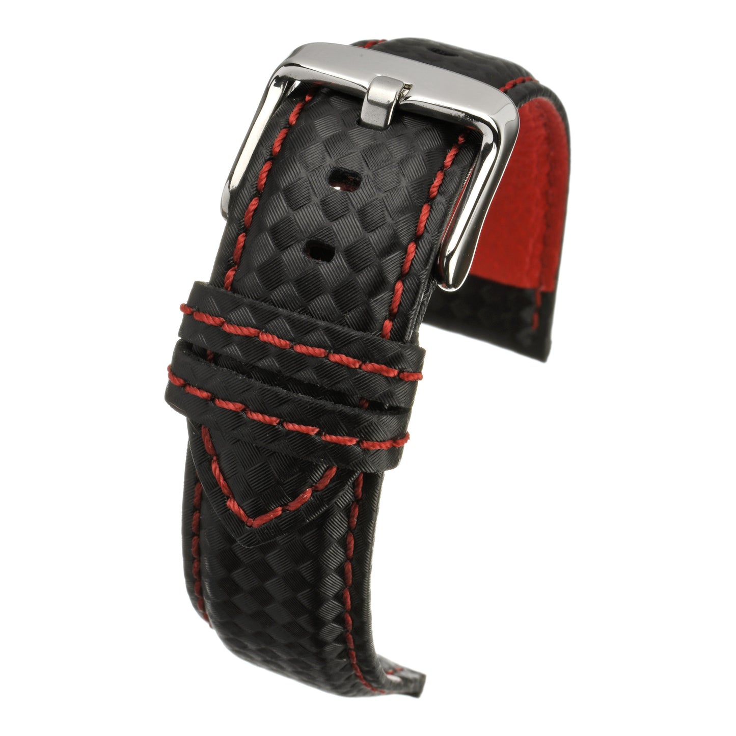 Water Resistant Carbon Leather Watch Strap
