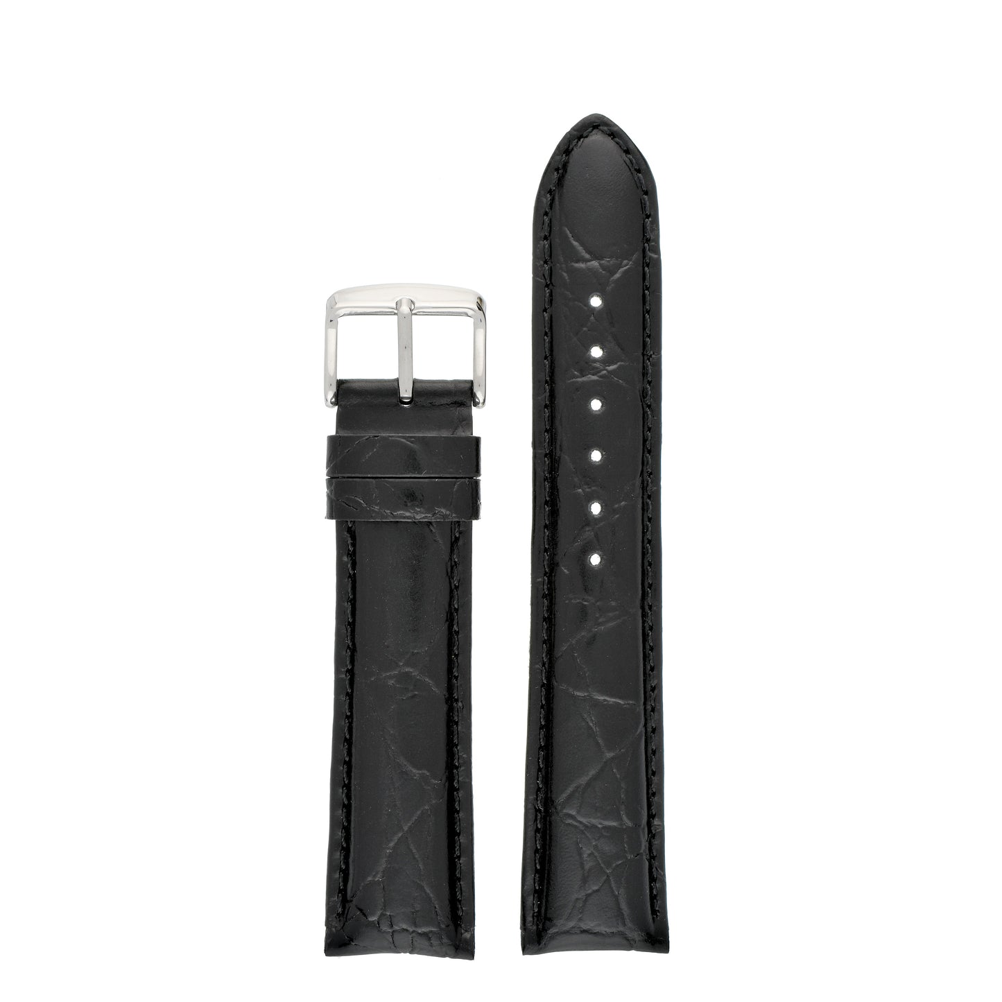 Classical Crocodile Grain Leather Watch Strap
