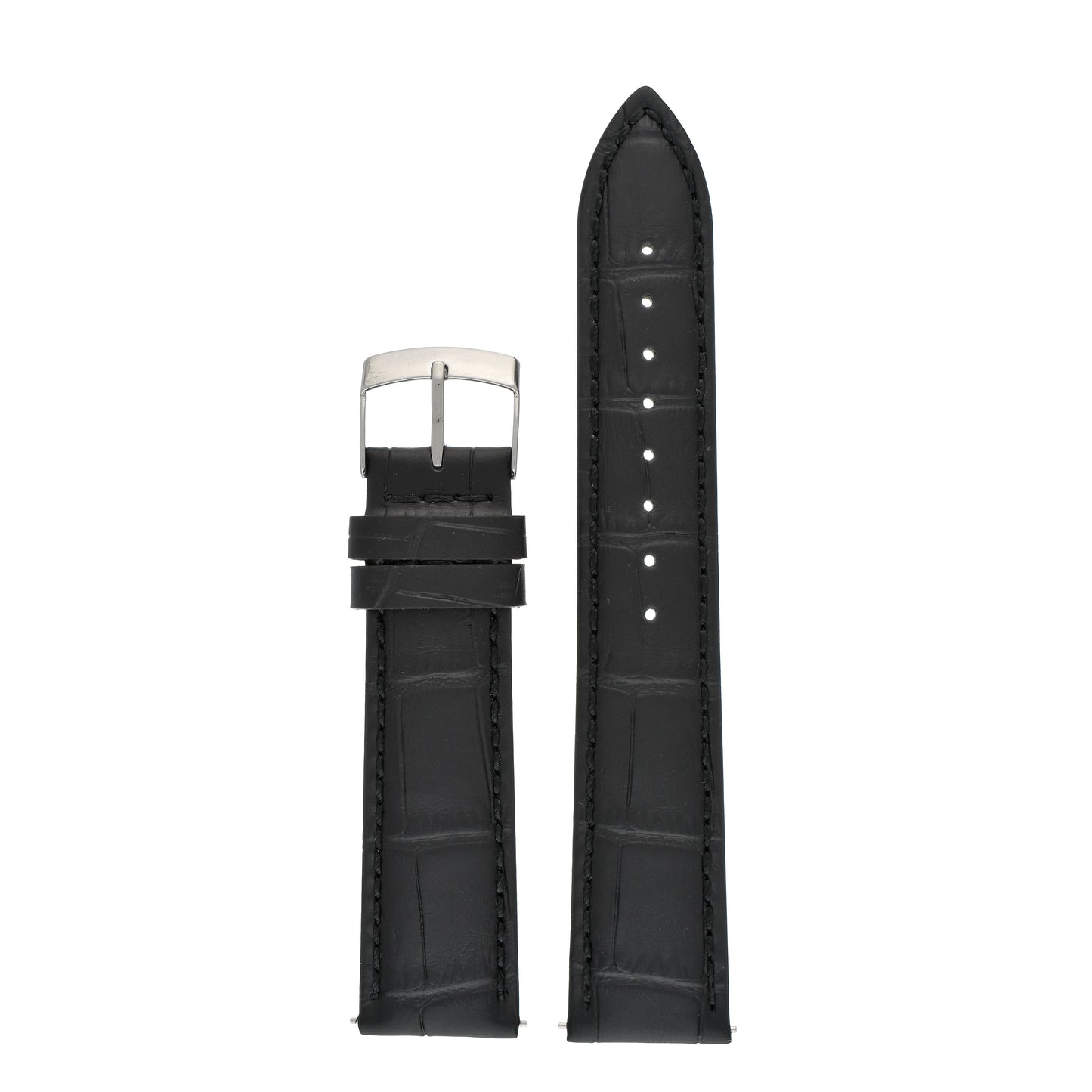 Quick Release Alligator Grain Leather Watch Strap