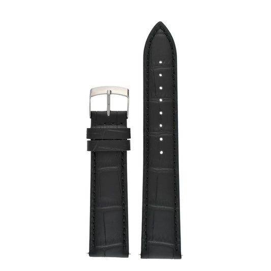 Quick Release Alligator Grain Leather Watch Strap