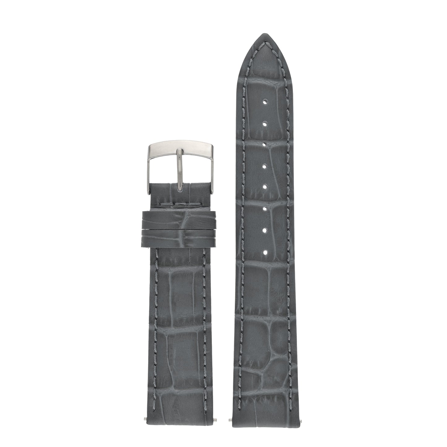 Quick Release Alligator Grain Leather Watch Strap