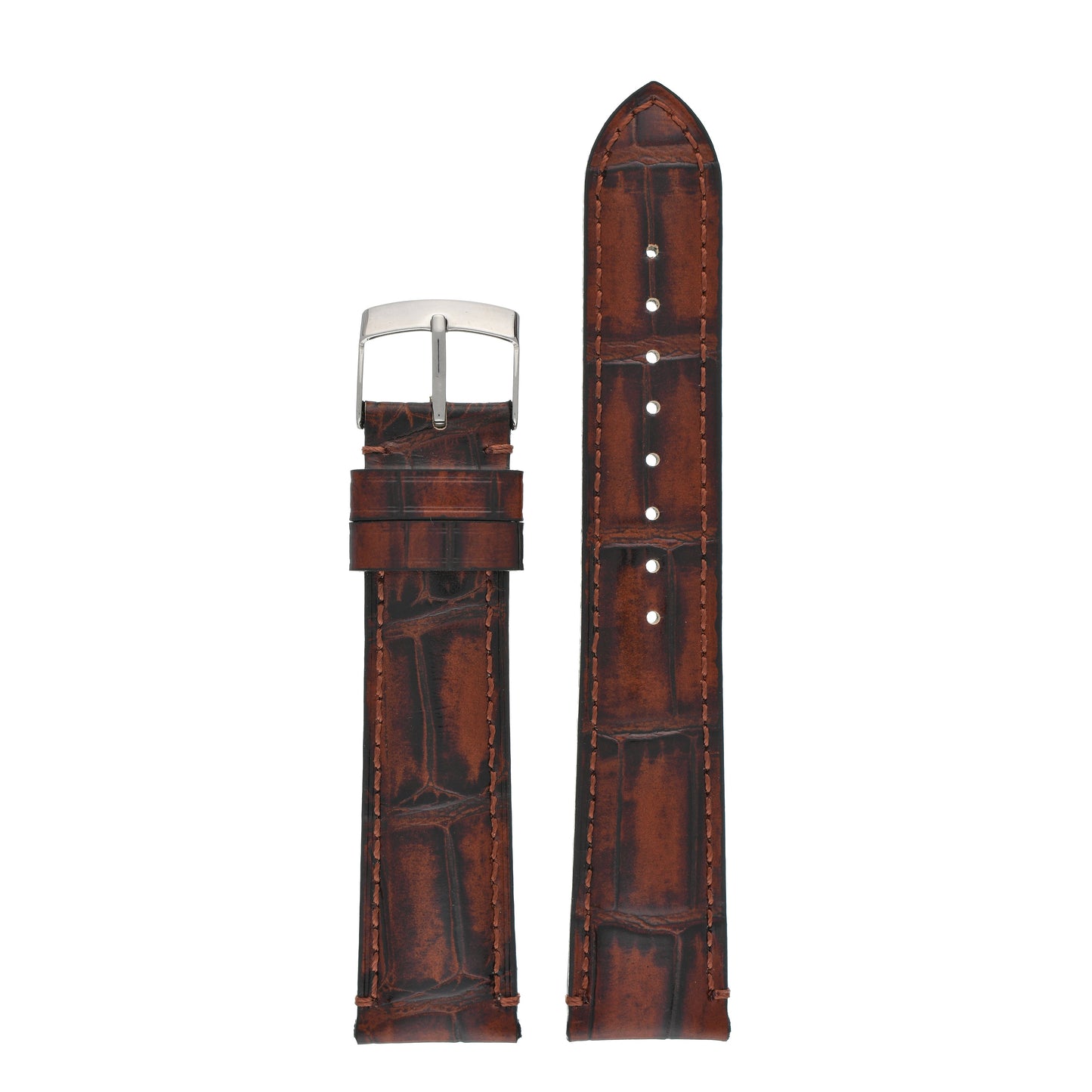 Hand-Made Alligator Grain Leather Watch Strap
