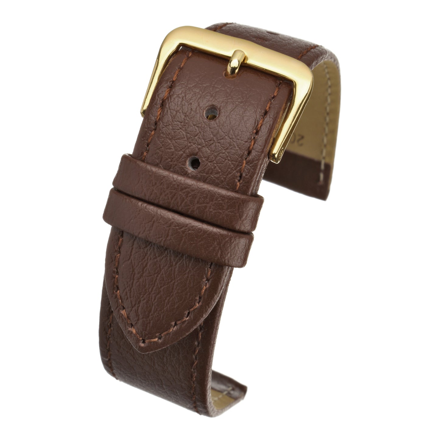 XL Buffalo Grain Stitched Leather Watch Strap