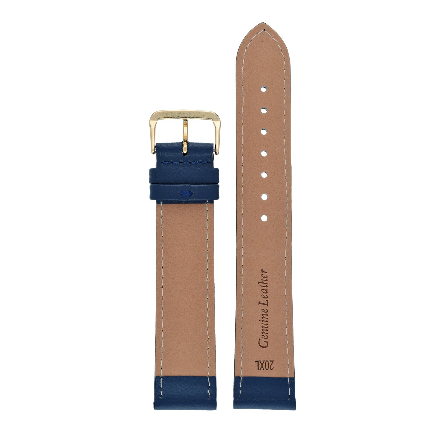 XL Buffalo Grain Stitched Leather Watch Strap