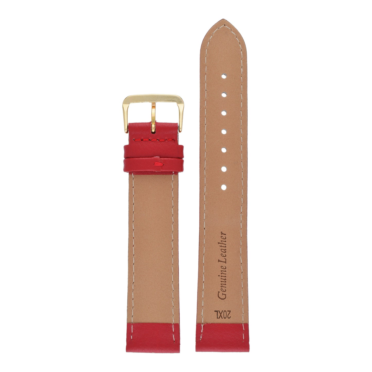 XL Buffalo Grain Stitched Leather Watch Strap