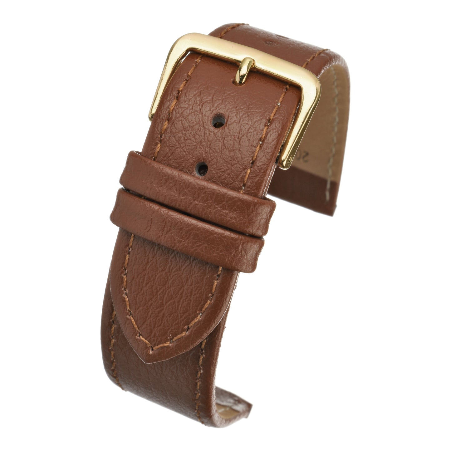 XL Buffalo Grain Stitched Leather Watch Strap