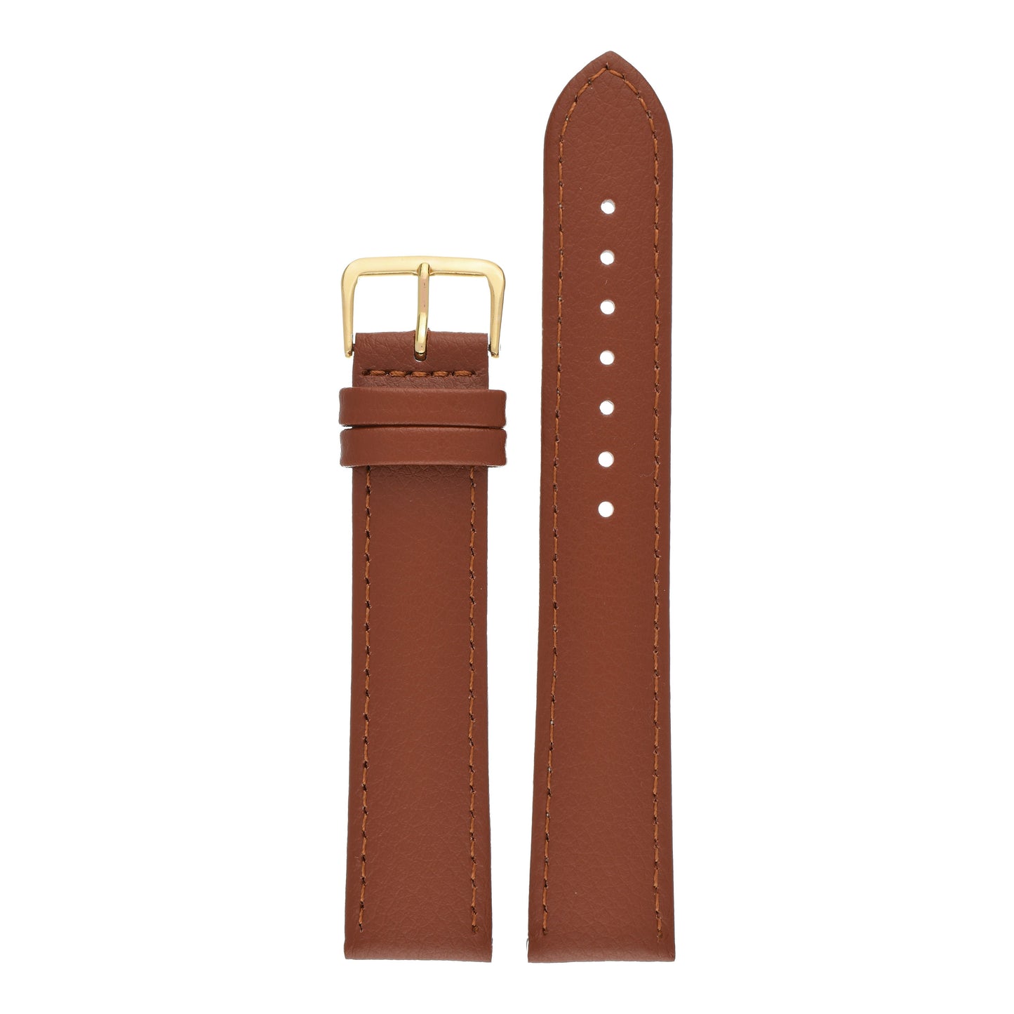 XL Buffalo Grain Stitched Leather Watch Strap