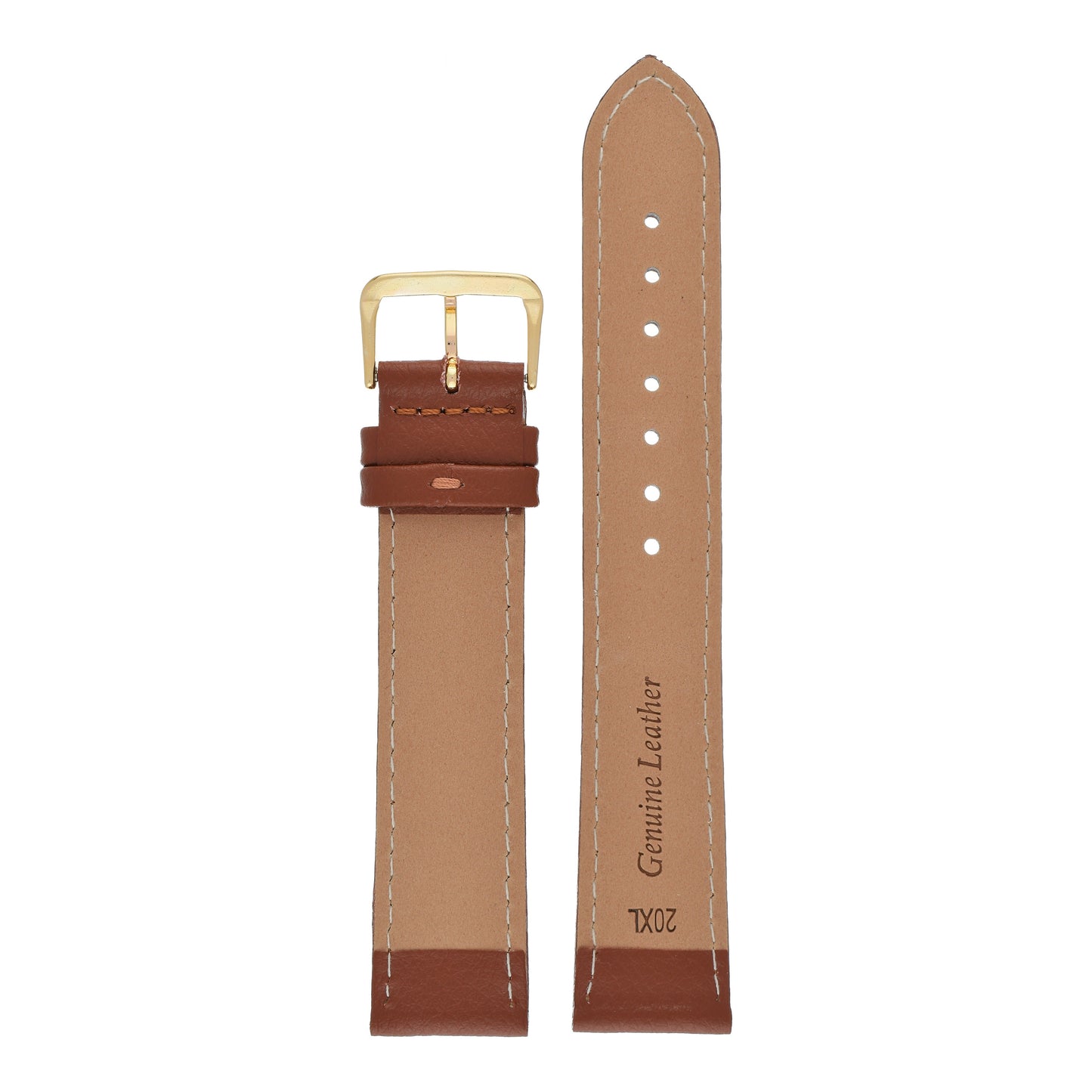 XL Buffalo Grain Stitched Leather Watch Strap