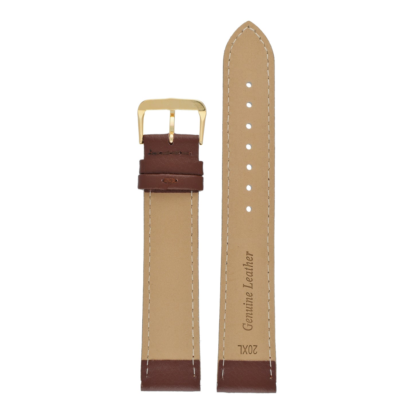 XL Buffalo Grain Stitched Leather Watch Strap