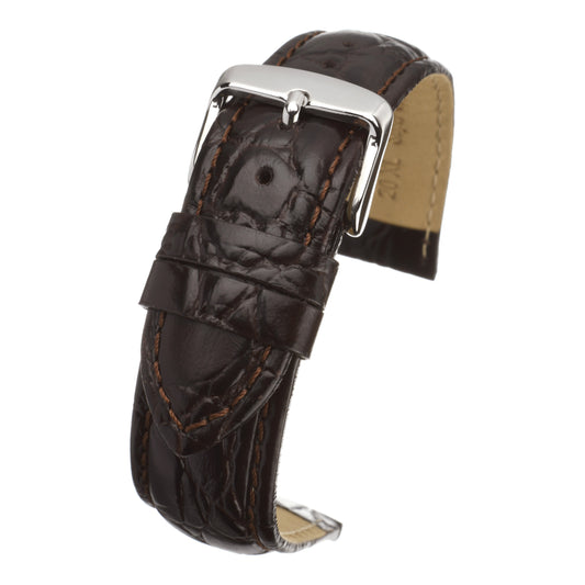 XL Classical Crocodile Grain Leather Watch Strap
