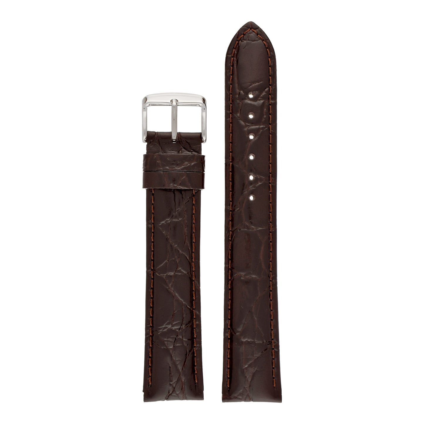 XL Classical Crocodile Grain Leather Watch Strap