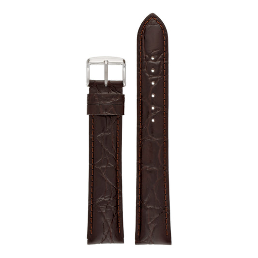 XL Classical Crocodile Grain Leather Watch Strap