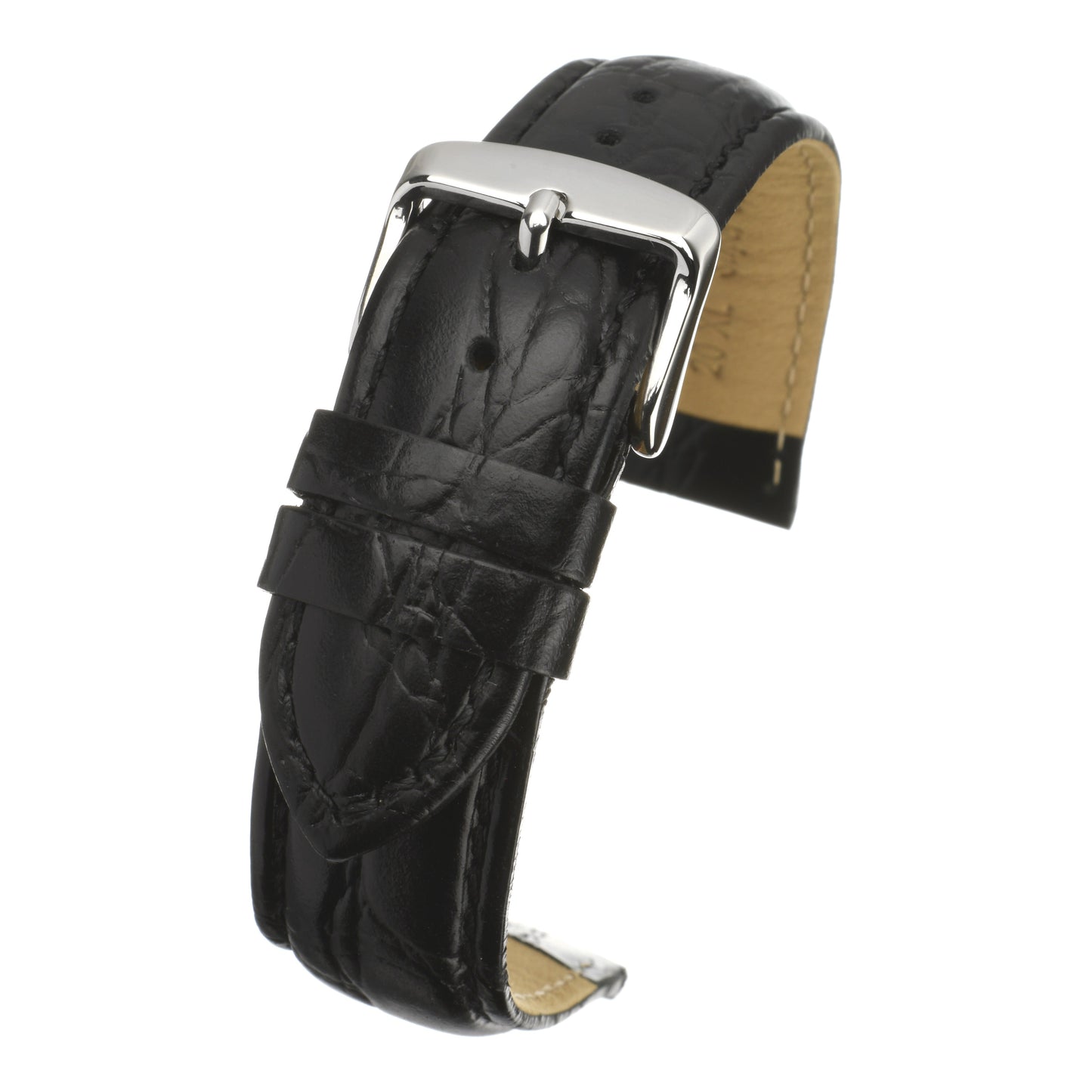 XL Classical Crocodile Grain Leather Watch Strap