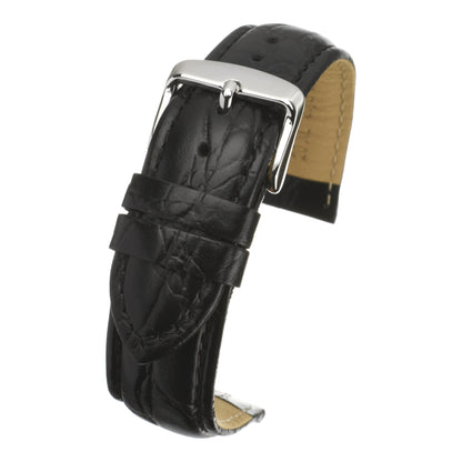 XL Classical Crocodile Grain Leather Watch Strap