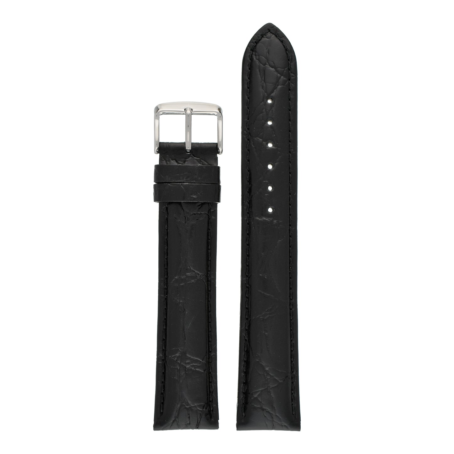XL Classical Crocodile Grain Leather Watch Strap