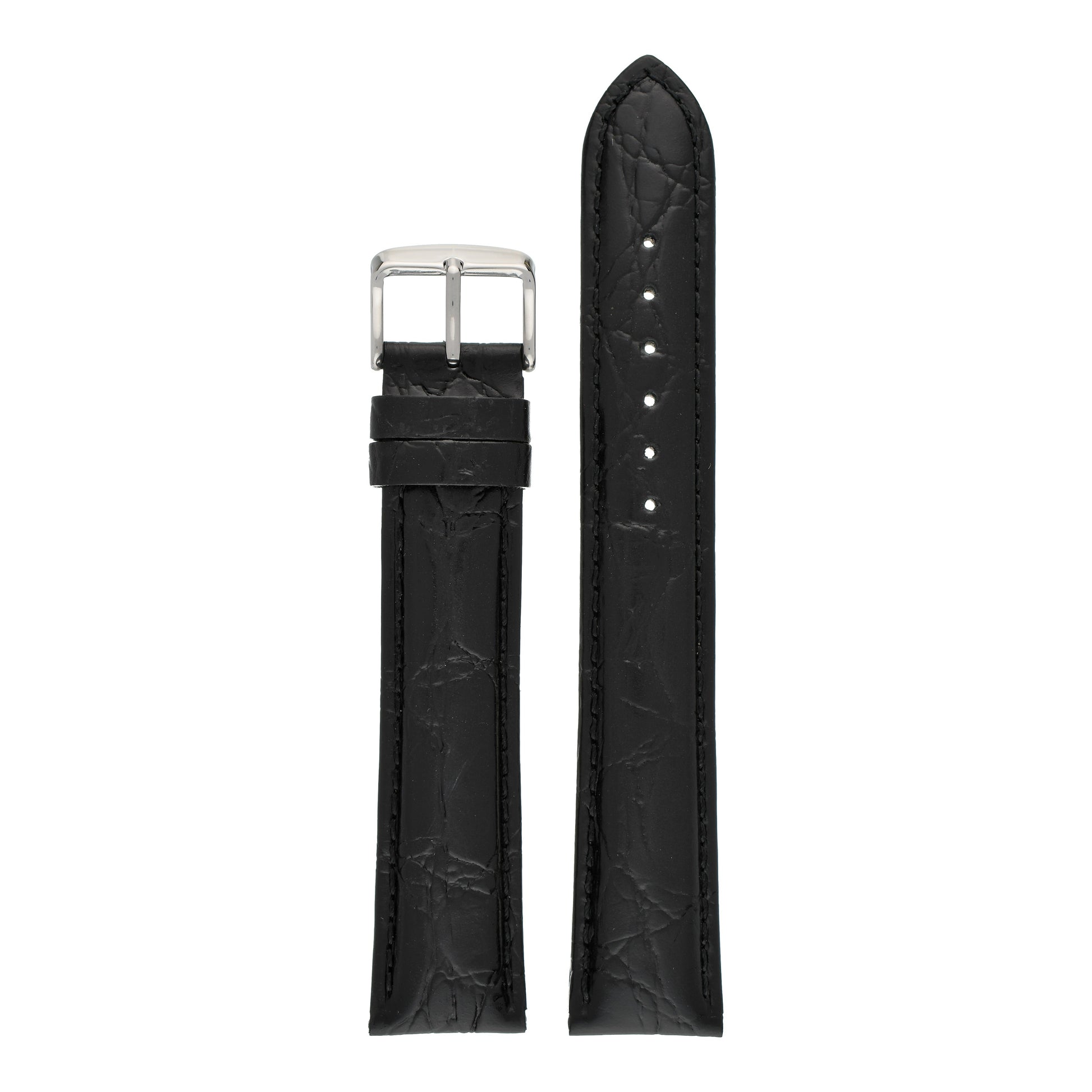 XL Classical Crocodile Grain Leather Watch Strap