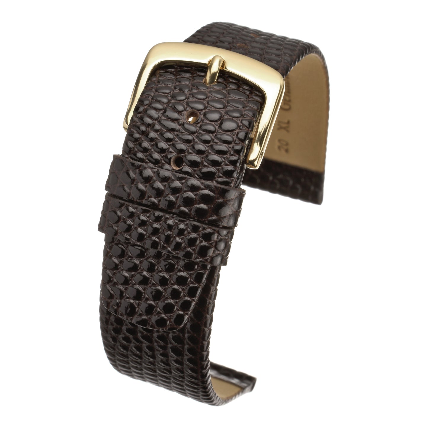 XL Flat Lizard Grain Leather Watch Strap