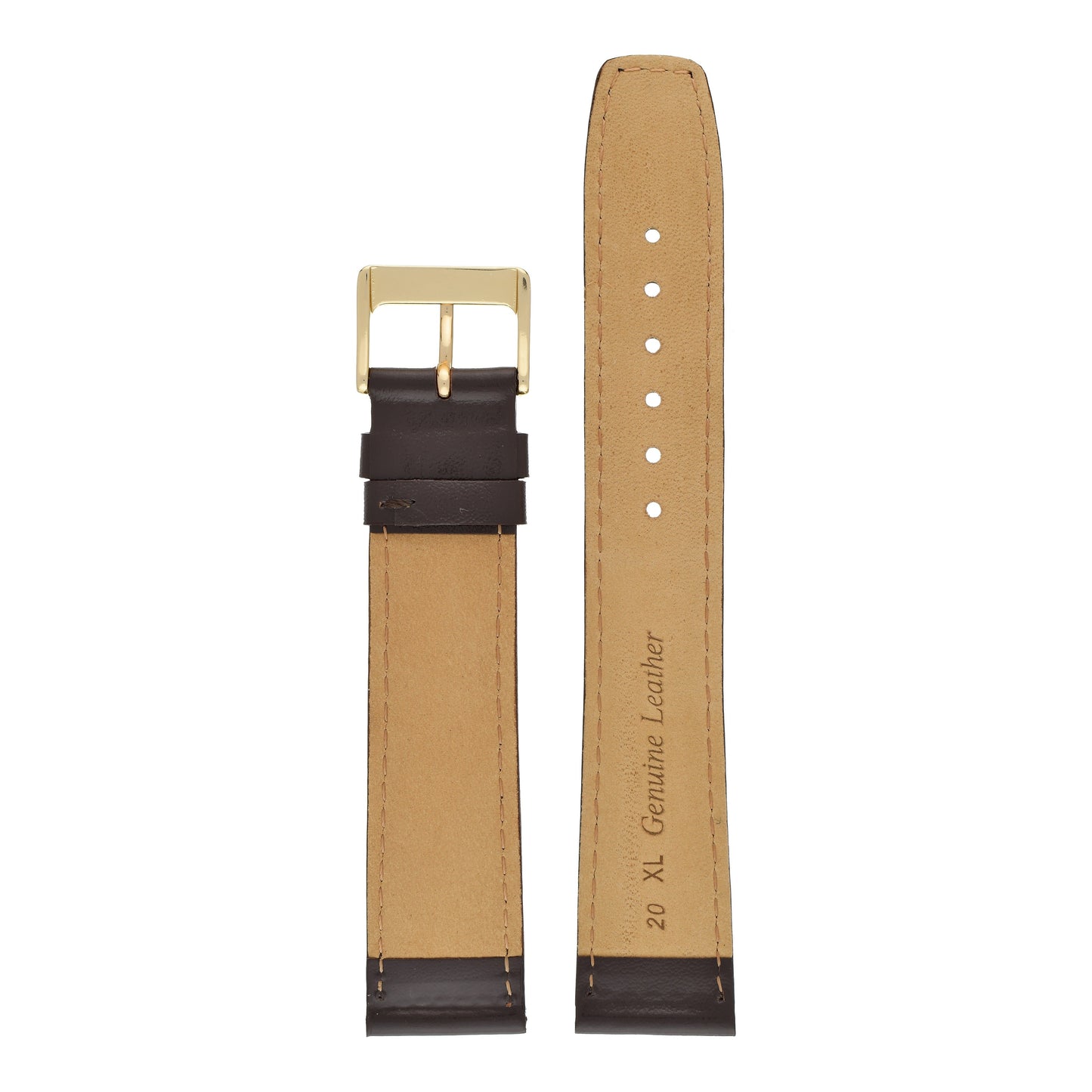 XL Plain Stitched Leather Watch Strap
